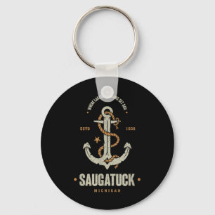Porte-clés Ancre Rétro Vintage Saugatuck Michigan Bateau Sa