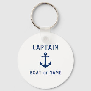 Porte-clés Ancre vintage Capitaine Ajouter un nom ou un nom d