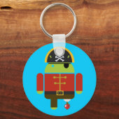 Porte-clés Android Pirate écrasant une pomme (Recto)