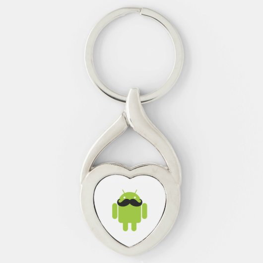 Porte-clés Android Robot Moustache (Devant)