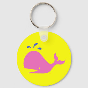 Porte-clés Andy Whale Singletons_rose, bleu sur jaune