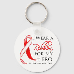 Porte-clés Anémie plastique Je porte un ruban pour mon héros