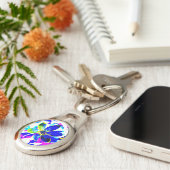 Porte-clés Anémone bleu (Côté )