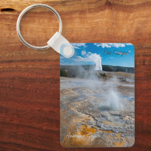 Porte-clés Anémone et vieux geysers fidèles qui s'effondrent