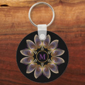 Porte-clés Ange Abstraite ailes Mandala Monogramme fractal (Verso)