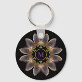 Porte-clés Ange Abstraite ailes Mandala Monogramme fractal (Verso)