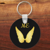 Porte-clés Ange ailes noir or monogramme (Recto)