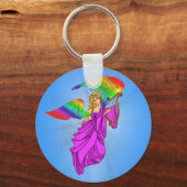 Porte-clés Ange avec ailes arc-en-ciel (Recto)