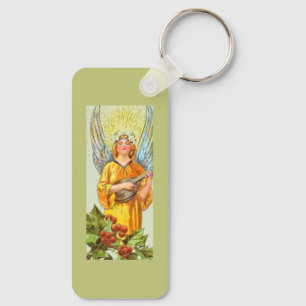 Porte-clés Ange avec houx et mandoline
