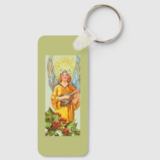 Porte-clés Ange avec houx et mandoline (Verso)