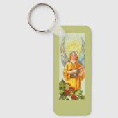 Porte-clés Ange avec houx et mandoline (Recto)