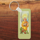 Porte-clés Ange avec houx et mandoline (Recto)