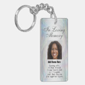 Porte-clés Ange commémoratif personnalisé ailes Ajouter photo (Devant gauche)