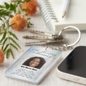 Porte-clés Ange commémoratif personnalisé ailes Ajouter photo (Devant droit)