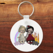 Porte-clés ange et diable mignonne filles (Recto)