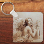 PORTE-CLÉS ANGE JOUER LYRA SUR LES NUAGES (Recto)