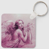Porte-clés ANGE JOUER LYRA SUR LES NUAGES roses (Dos)