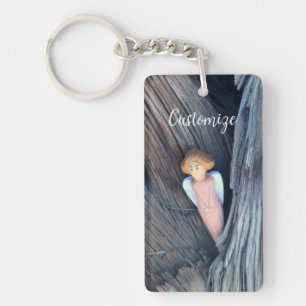 Porte-clés Ange sculpté dans l'arbre Thunder Cove