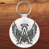 Porte-clés Angel Alphabet A Initiale Dernière Ailes Halo (Verso)