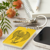 Porte-clés Angel - Design noir et jaune (Devant droit)
