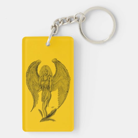 Porte-clés Angel - Design noir et jaune (Dos)