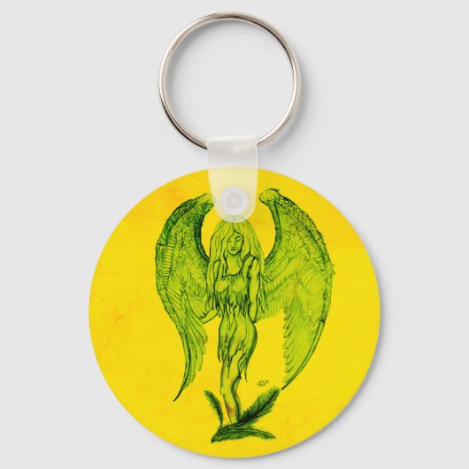 Porte-clés Angel en style tatouage (Recto)