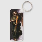Porte-clés Angel en vert avec une Vielle de Léonard de Vinci (Verso)