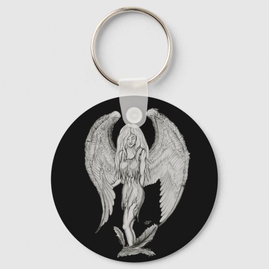 Porte-clés Angel noir et blanc (Recto)