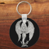 Porte-clés Angel noir et blanc (Recto)