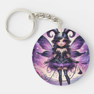 Porte-clés Angelina Purple Gothic Fairy Scorpion Hornes Zodia