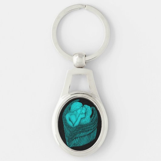 Porte-clés Angels Kissing, noir et vert Design (Devant)
