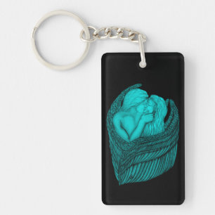 Porte-clés Angels Kissing, noir et vert Design