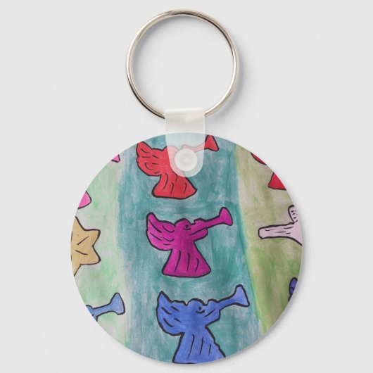 Porte-clés Anges de Noël avec trompettes (Recto)