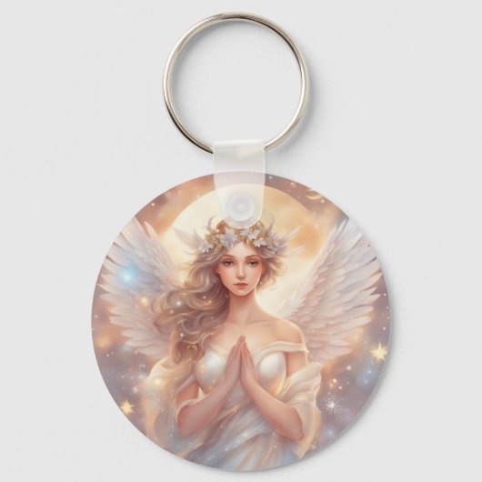 Porte-clés Anges de protection, peintures pâteuses à l'eau (Recto)