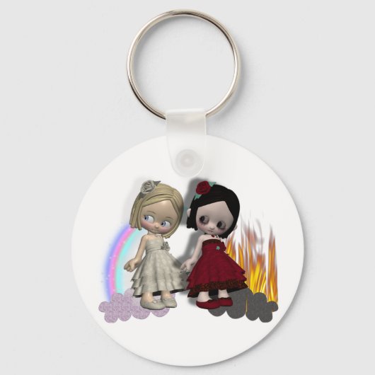 Porte-clés anges et filles mignonnes diaboliques (Recto)