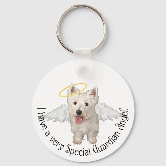 Porte-clés Anges gardiens Westie (Recto)