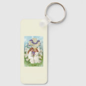 Porte-clés Anges Mignons Avec Croix Et Fleurs  (Verso)