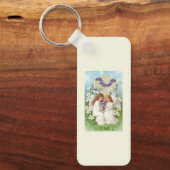 Porte-clés Anges Mignons Avec Croix Et Fleurs  (Recto)
