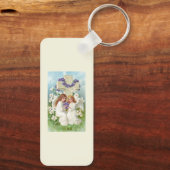 Porte-clés Anges Mignons Avec Croix Et Fleurs  (Verso)