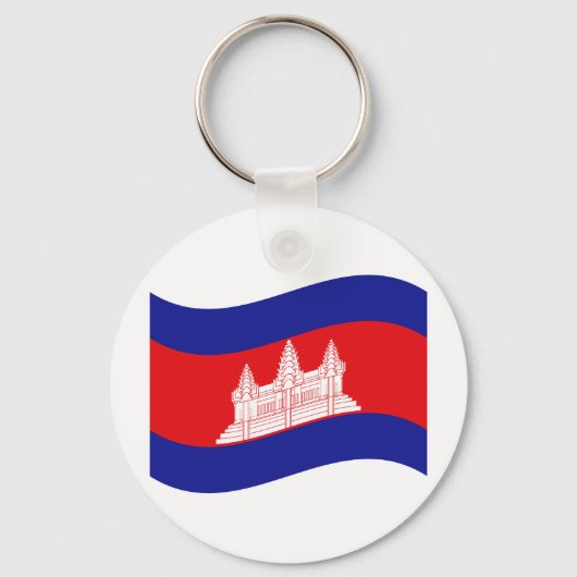 Porte-clés Angkor Vat Drapeau Cambodgien Vague (Recto)