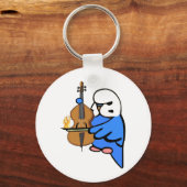 Porte-clés Anglais Budgie Joue Bass Cello (Recto)