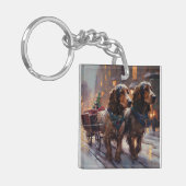 Porte-clés Anglais Cocker Spaniel Noël Festin Saison (Devant gauche)