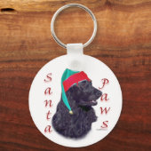 Porte-clés Anglais Cocker Spaniel (noir) Père Noël Paws (Verso)