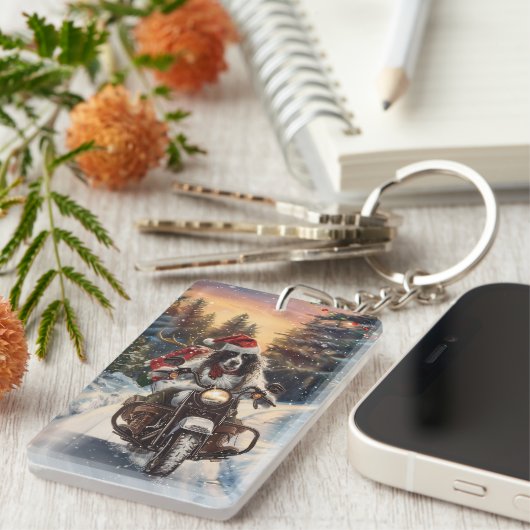Porte-clés Anglais Setter Chien équitation Moto Noël (Devant droit)