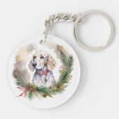 Porte-clés Anglais Setter Christmas Wreath Festive Pup (Dos)