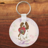 Porte-clés Anglais Springer Spaniel Heart Mom (Recto)