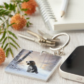 Porte-clés Anglais Springer Spaniel Laissez-le neiger Noël (Devant Droit)