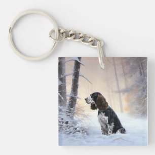 Porte-clés Anglais Springer Spaniel Laissez-le neiger Noël