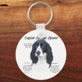 Porte-clés Anglais Springer Spaniel (noir) Histoire Design (Recto)