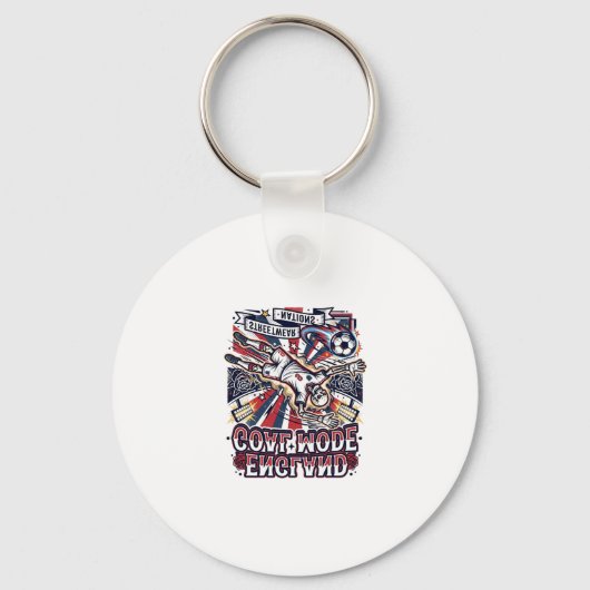Porte-clés Angleterre Mode de but squelette attaquant Nations (Recto)